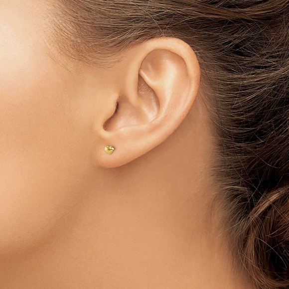 14k Yellow Gold Madi K Children's Kids Girls Jewelry Heart Post Earrings